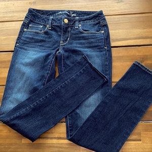 American eagle stretch denim skinny jeans size 0